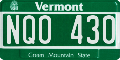 VT license plate NQO430