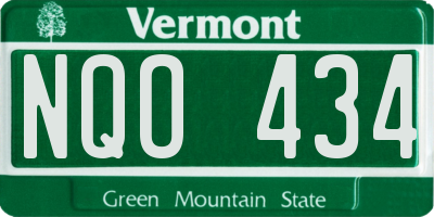 VT license plate NQO434
