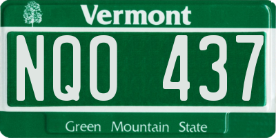 VT license plate NQO437