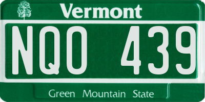 VT license plate NQO439