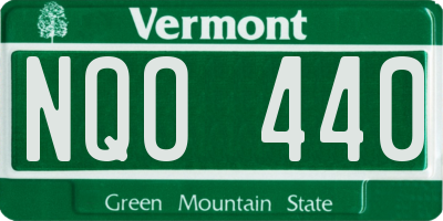 VT license plate NQO440