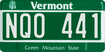 VT license plate NQO441