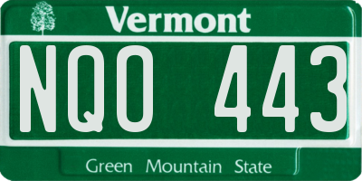 VT license plate NQO443