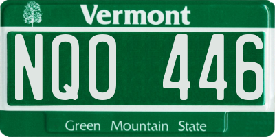 VT license plate NQO446