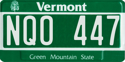 VT license plate NQO447