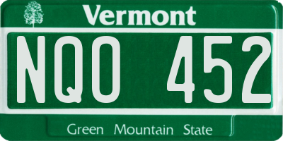 VT license plate NQO452