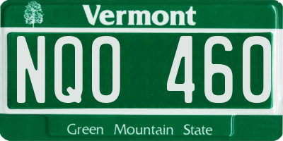 VT license plate NQO460