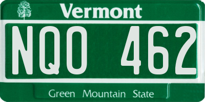 VT license plate NQO462