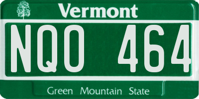 VT license plate NQO464