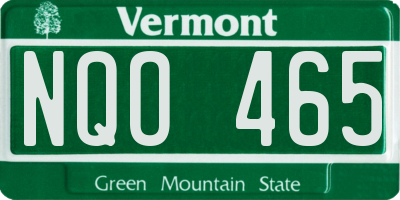 VT license plate NQO465