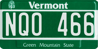 VT license plate NQO466