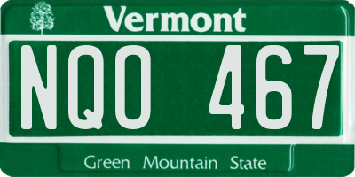 VT license plate NQO467