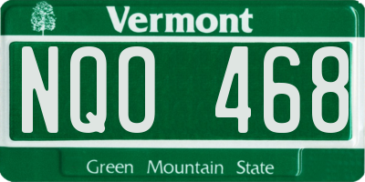 VT license plate NQO468