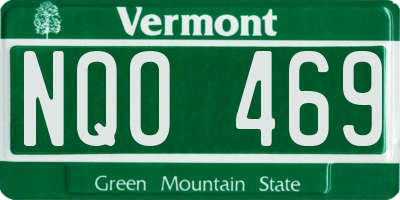 VT license plate NQO469