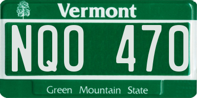 VT license plate NQO470