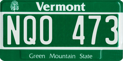VT license plate NQO473