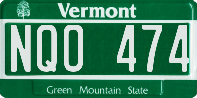VT license plate NQO474