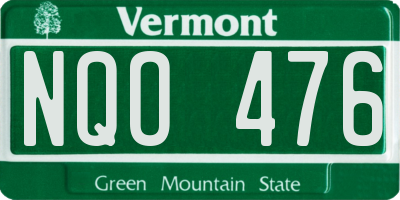 VT license plate NQO476