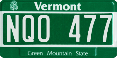 VT license plate NQO477