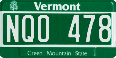 VT license plate NQO478
