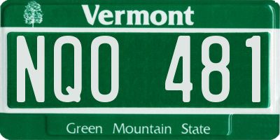 VT license plate NQO481