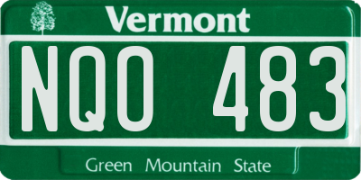 VT license plate NQO483
