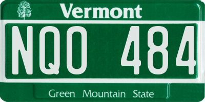 VT license plate NQO484