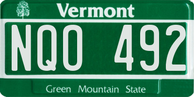 VT license plate NQO492