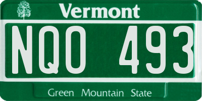 VT license plate NQO493