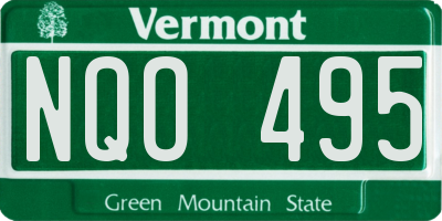 VT license plate NQO495