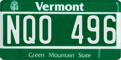 VT license plate NQO496