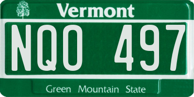 VT license plate NQO497