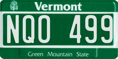 VT license plate NQO499