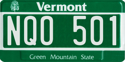 VT license plate NQO501
