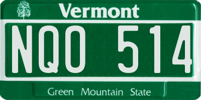 VT license plate NQO514