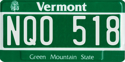 VT license plate NQO518