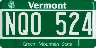 VT license plate NQO524