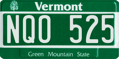 VT license plate NQO525