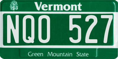VT license plate NQO527