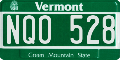 VT license plate NQO528