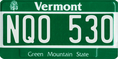 VT license plate NQO530