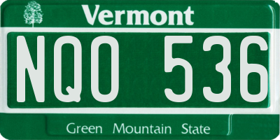 VT license plate NQO536