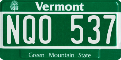 VT license plate NQO537