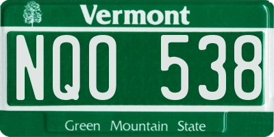 VT license plate NQO538
