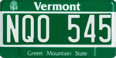 VT license plate NQO545