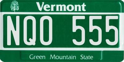 VT license plate NQO555