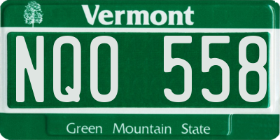 VT license plate NQO558