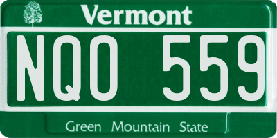 VT license plate NQO559