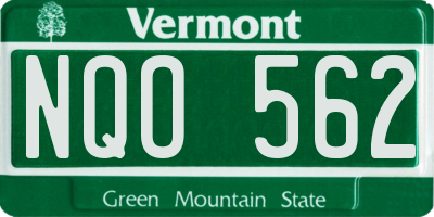 VT license plate NQO562