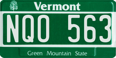 VT license plate NQO563